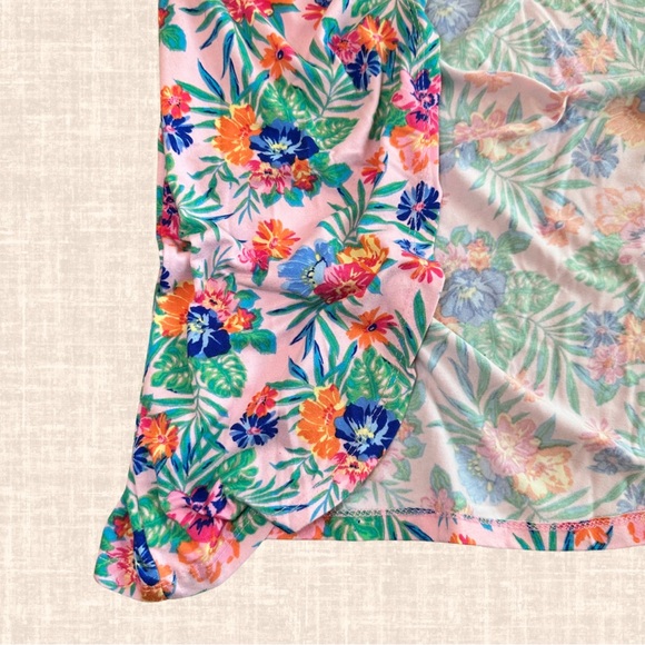 Love at First Sight Girls Pink Floral Shorts Romper Maxi Dress / Size 10/12 - Picture 4 of 13